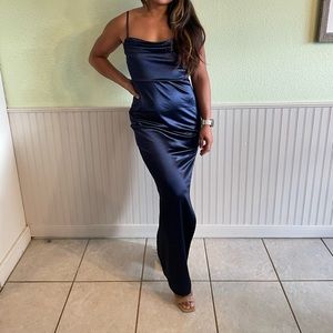 Lola High Slit Satin Dress